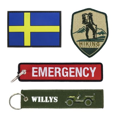 Tygmärken, Patches & Nyckelringar