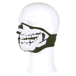 Grön neoprene mask - Skull