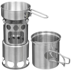 Campingset för fasta bränslen