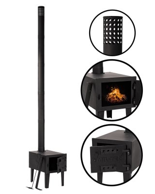 Zoom bild av tältkamin