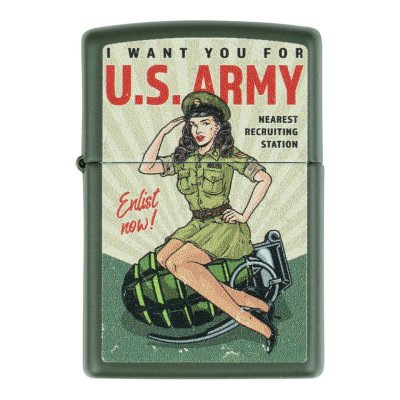 Zoom bild av Zippo tändare - Enlist Pin Up