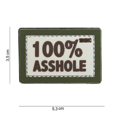 Zoom image of Velcro patch - 100% asshole sand/green