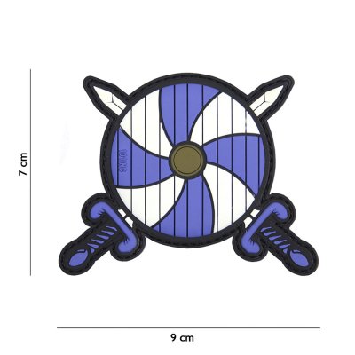 Zoom bild av Kardborrepatch - Viking shield blue 