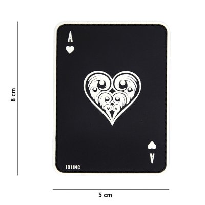 Zoom image of Velcro patch - Ace of hearts black