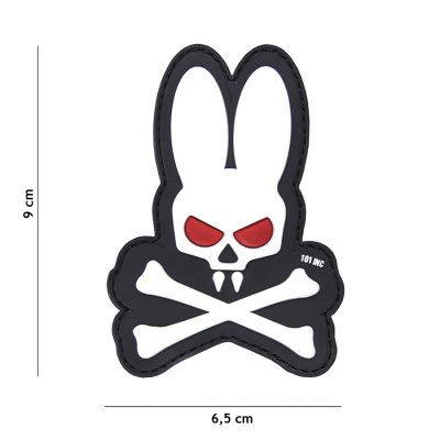 Zoom image of Velcro patch - Skull bunny white