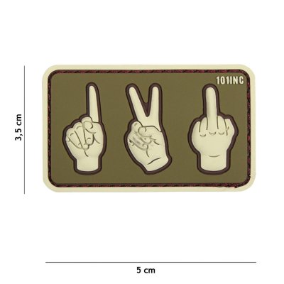 Zoom image of Velcro patch - one, two, fuck you green/sand