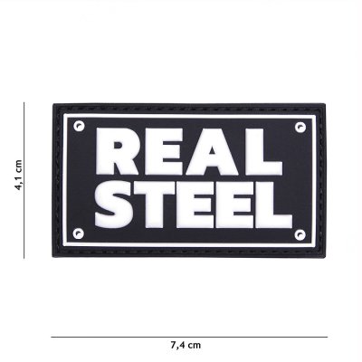 Zoom image of Velcro patch - Real steel black