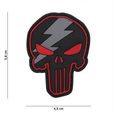 Zoom image of Velcro patch - Punisher thunder red
