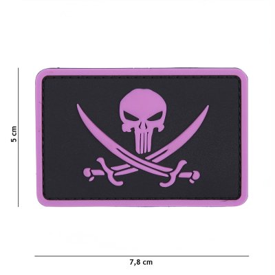 Zoom image of Velcro patch - Punisher pirate pink