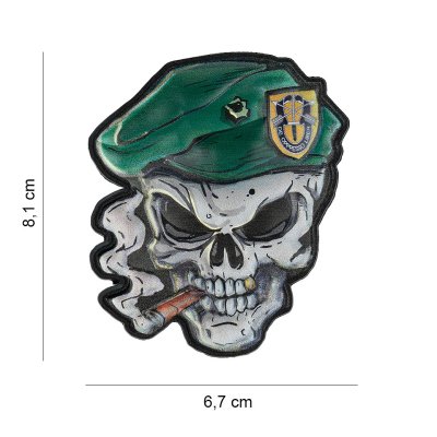 Zoom image of Velcro patch - Skull green beret