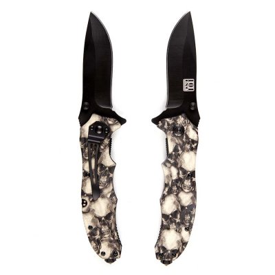 Zoom bild av Fällkniv - White skulls