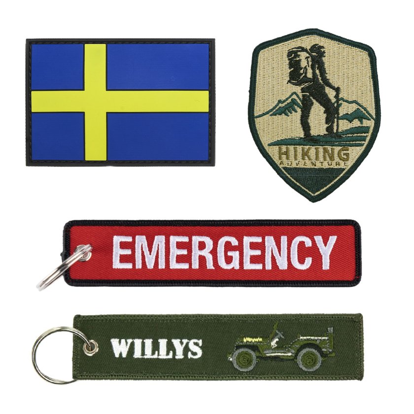Nyckelringar, patches